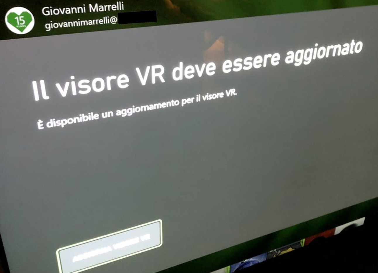 Xbox VR sta per diventare realtà Un errore nell aggiornamento di