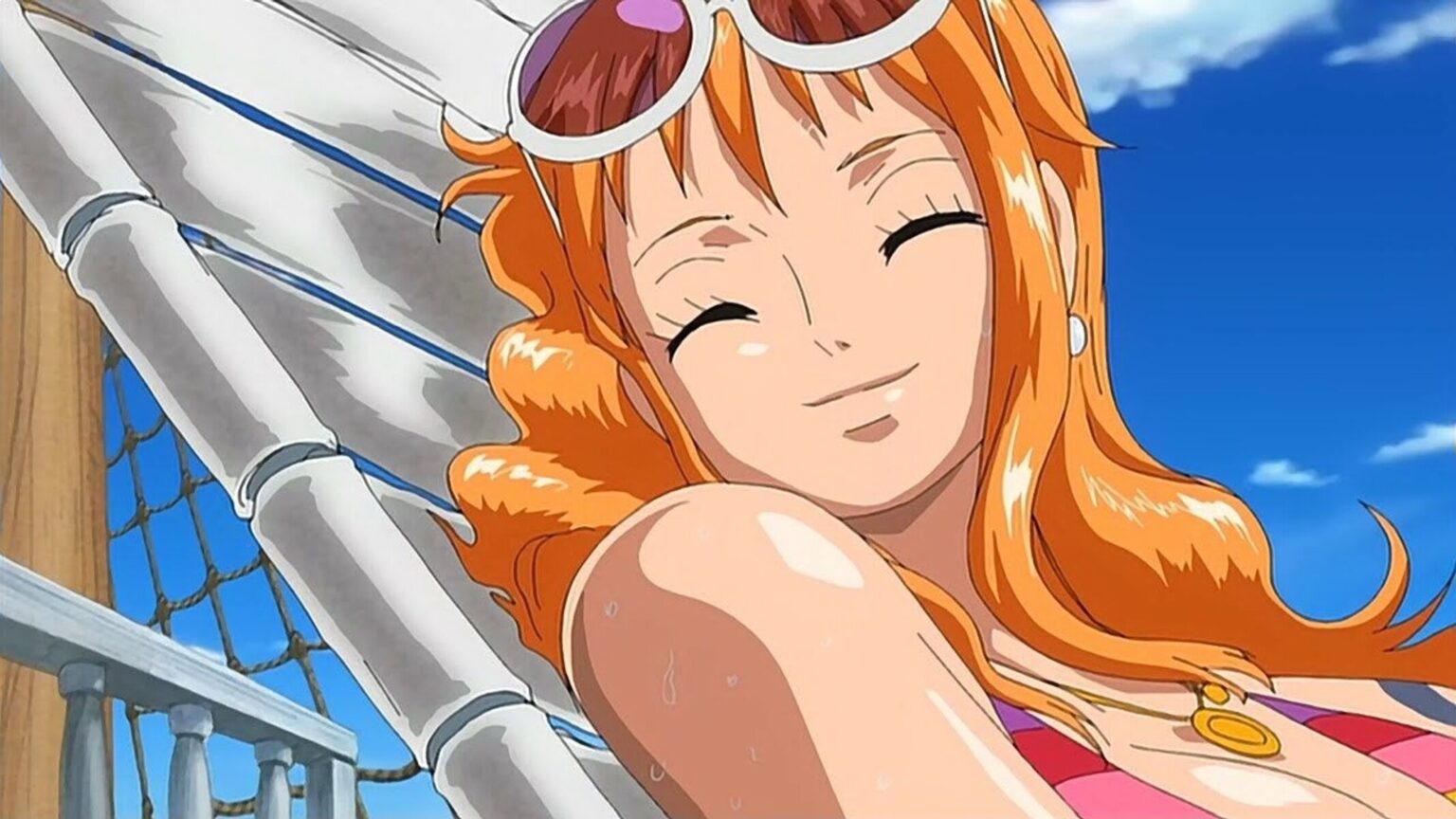 One Piece Nami mangia un gelato in bikini ma è una figure fanmade che