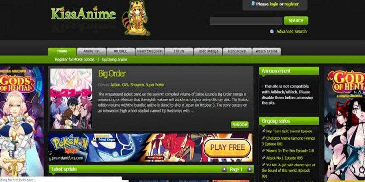 Kissanime sito pirata