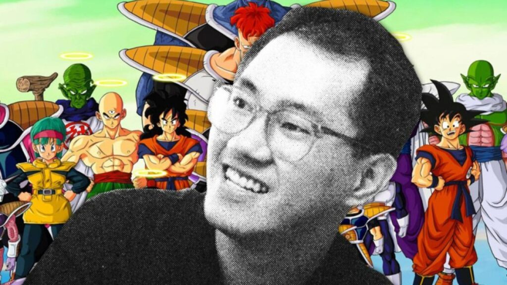 Lo scomparso Akira Toriyama con Dragon Ball sullo sfondo