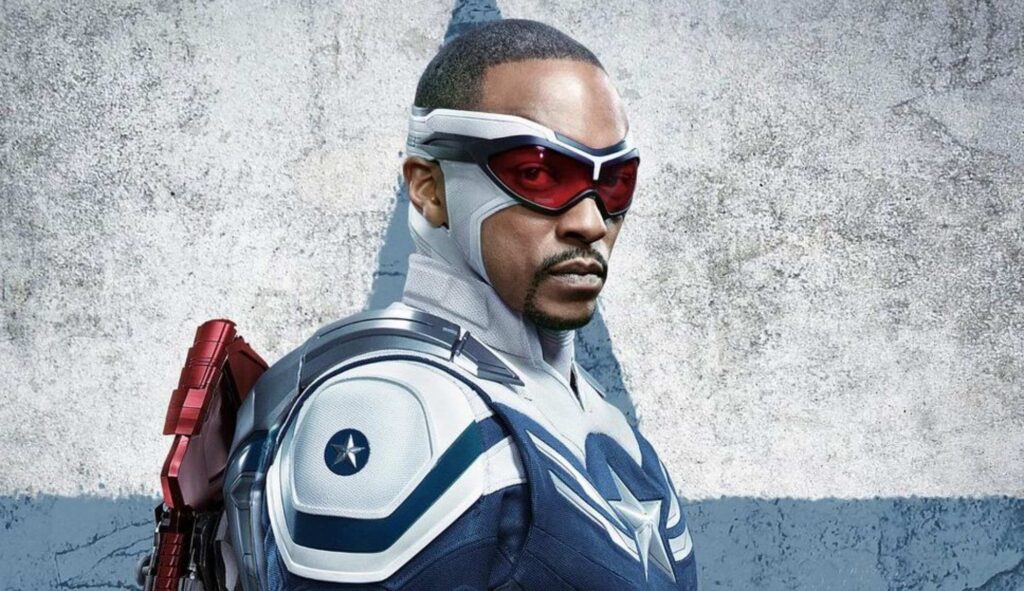 Anthony Mackie nel ruolo di Captain America