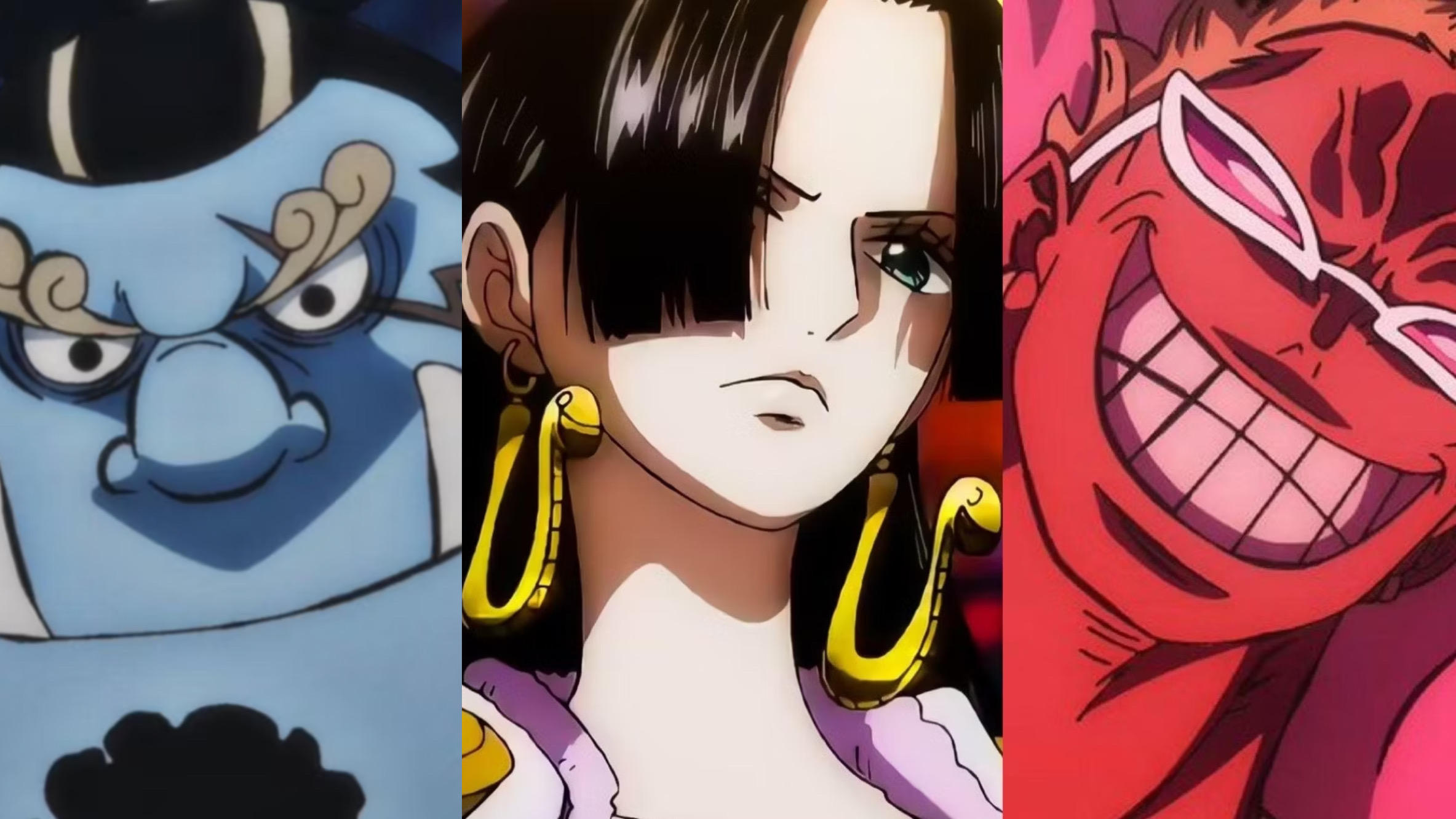 Jinbe, Boa Hancock e Doflamingo della Flotta dei Sette di One Piece