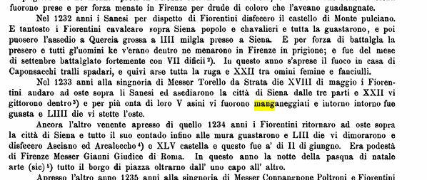 asini manganeggiati dento Siena nel medioevo