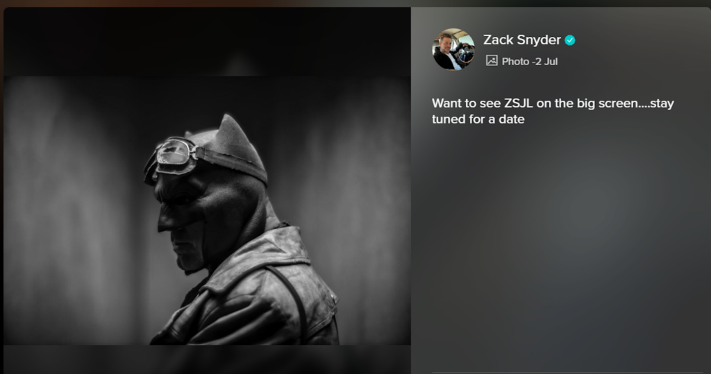 Zack Snyder social Vero