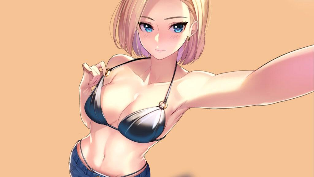 C18 di Dragon Ball in bikini nero