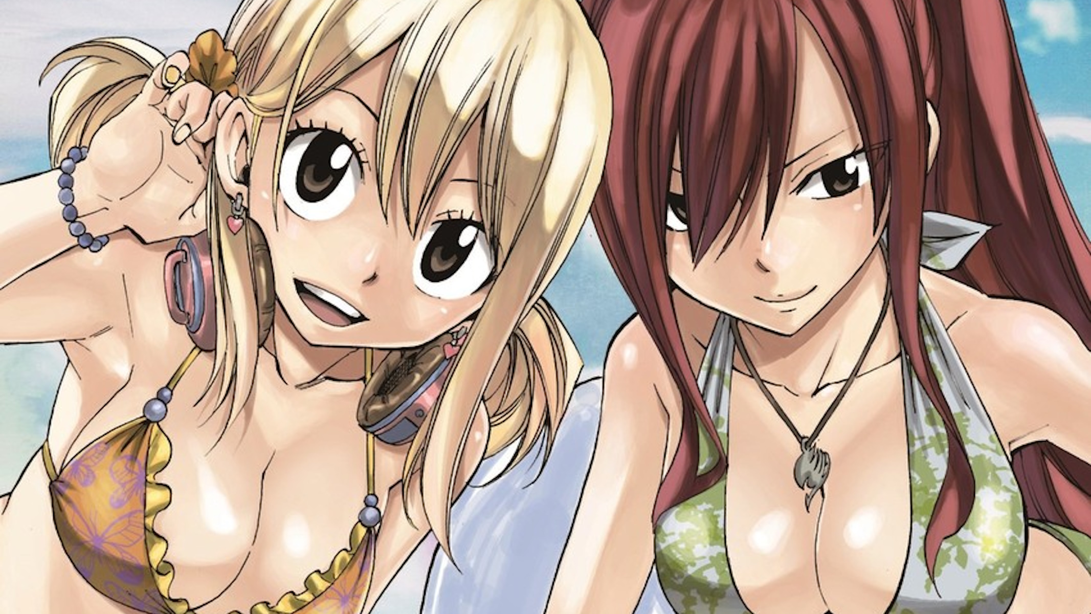 Lucy ed Erza di Fairy Tail in bikini