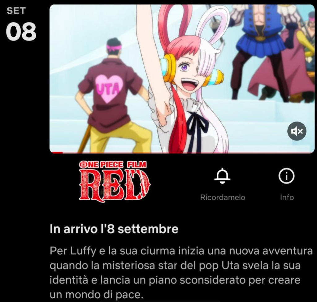 Annuncio One Piece Red su Netflix