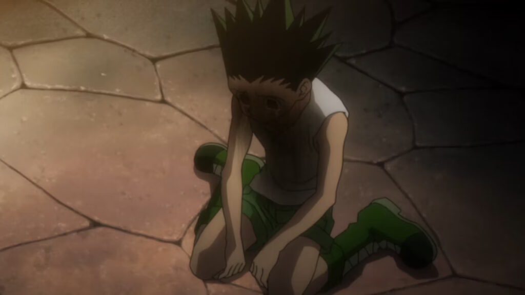 Gon di Hunter x Hunter in lacrime