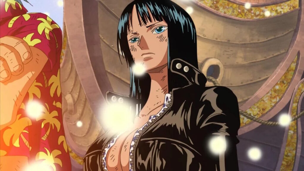 Nico Robin di One Piece con le vesti dell'arco di Enies Lobby