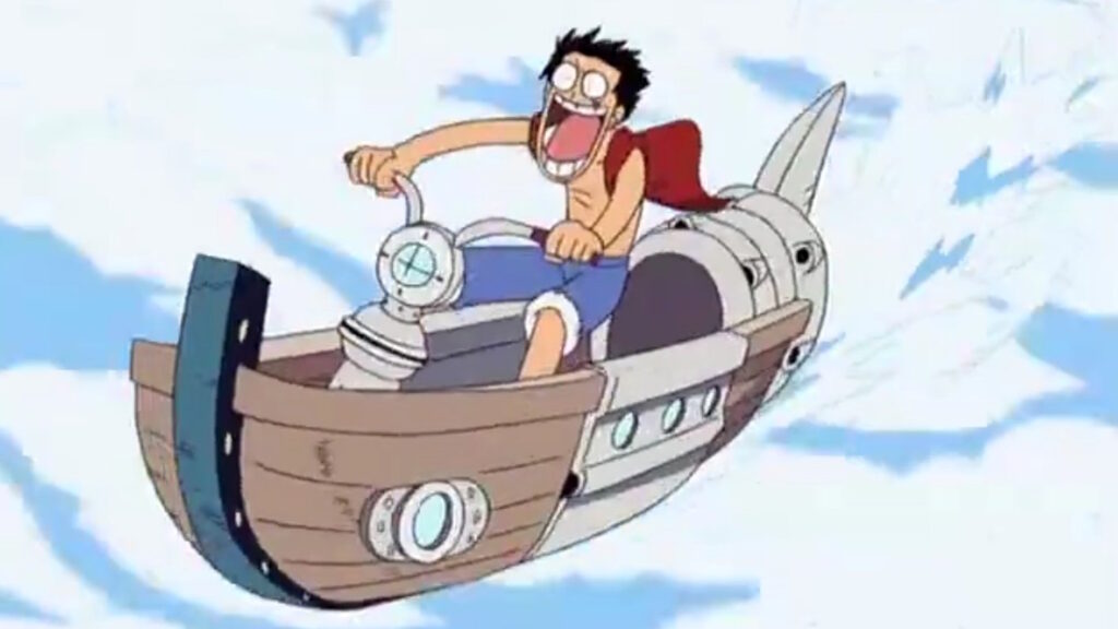 One Piece, Luffy alla guida spericolata di una barca