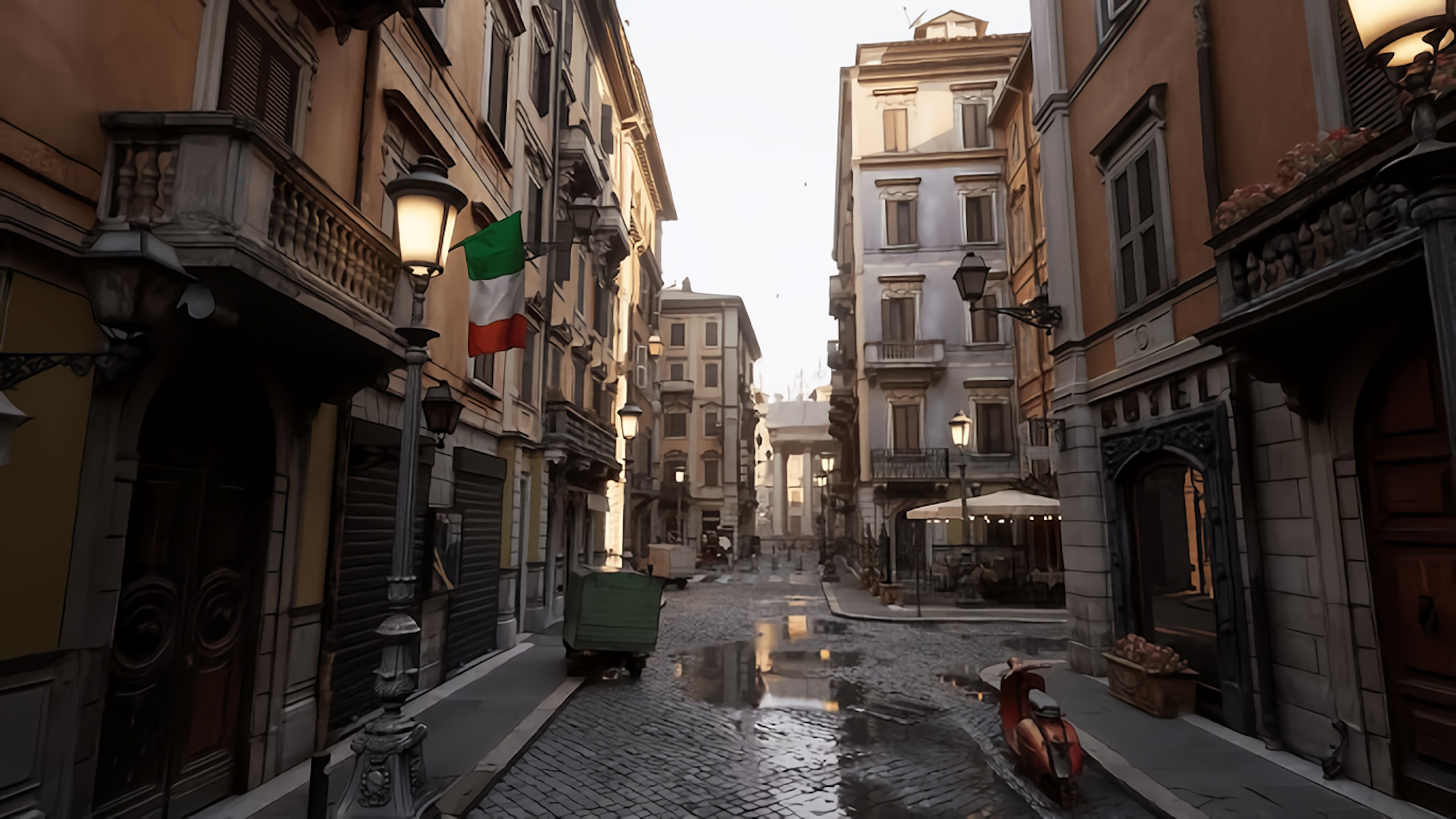 Le strade di Roma nella tech demo di Scans Factory realizzata con unreal engine 5.4