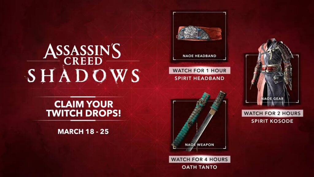 assassins creed shadows twitch drops