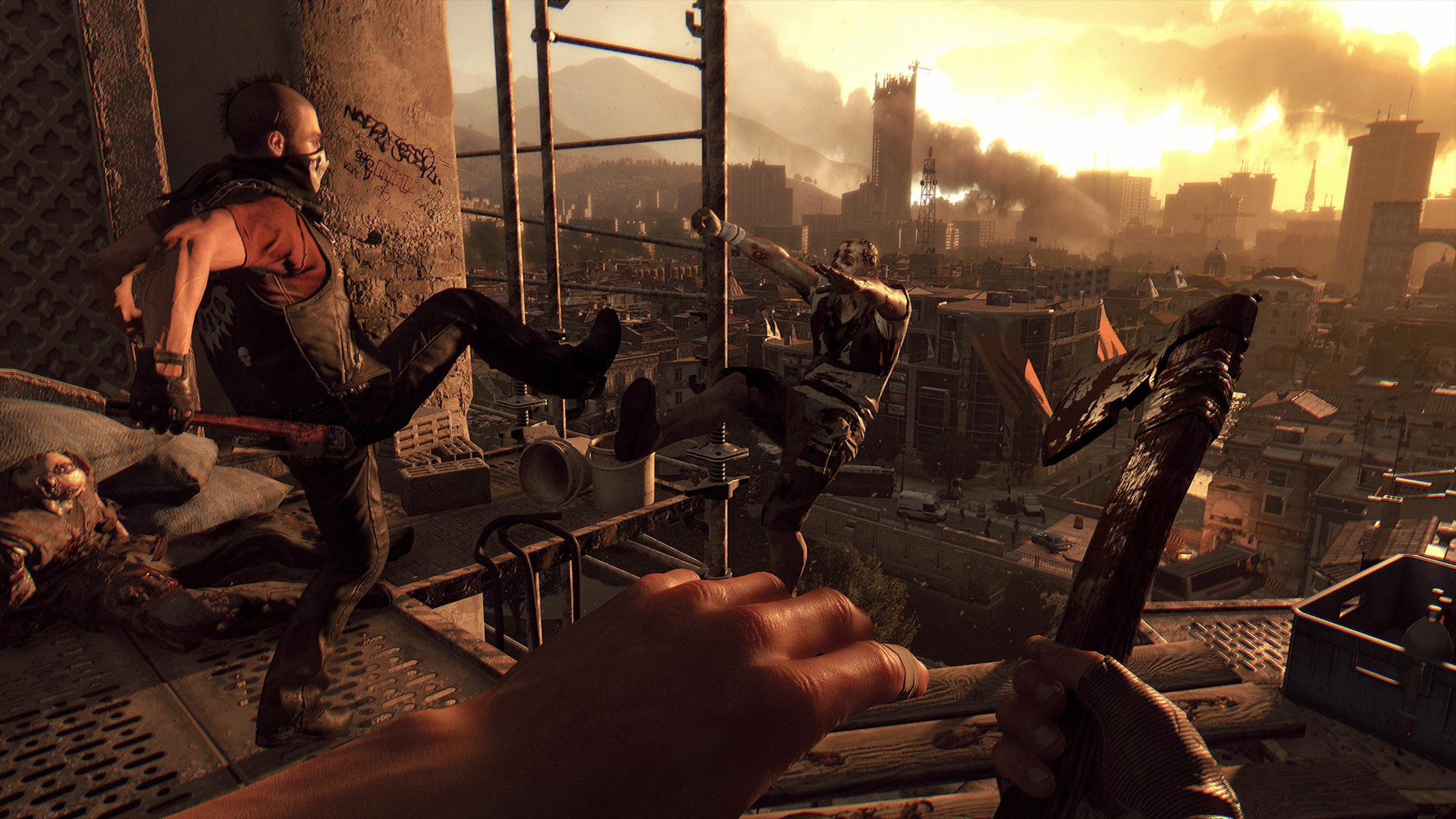 Zombie buttato giù da un palazzo in Dying Light