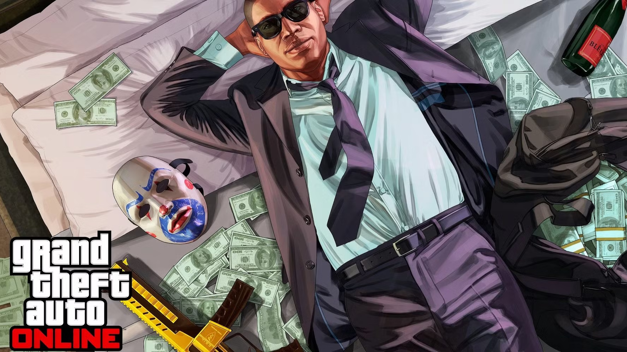 Franklin steso sui soldi in GTA Online